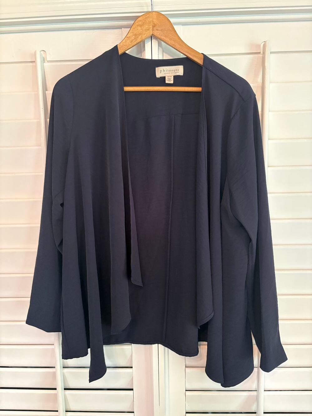 Philosophy Navy Open Front Cardigan/Jacket Size 1X